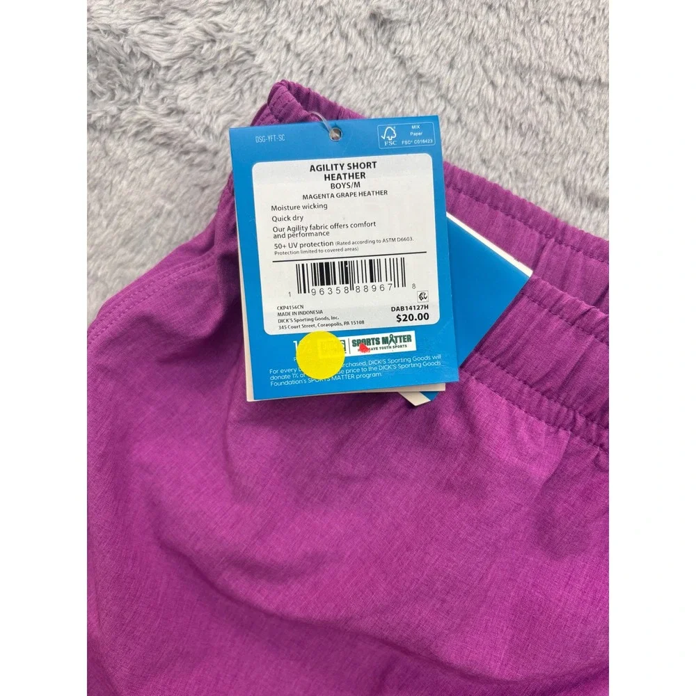 DSG Kids Agility Heather‎ Magenta Grape Athletic Shorts Boys Size M Youth